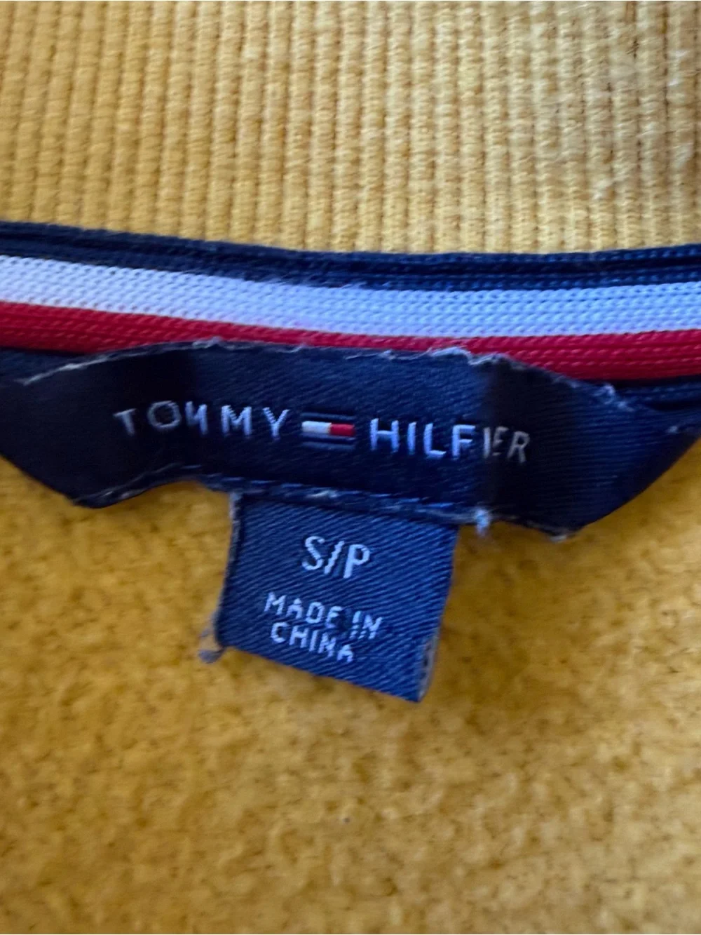 Tommy Hilfiger Men’s Mustard Yellow Quarter-Zip Pullover